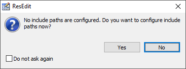 No include paths are configured.