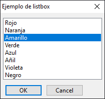 Ejemplo de listbox